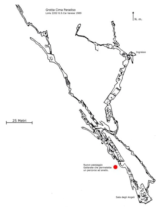 Pianta della Grotta di Cima Paradiso